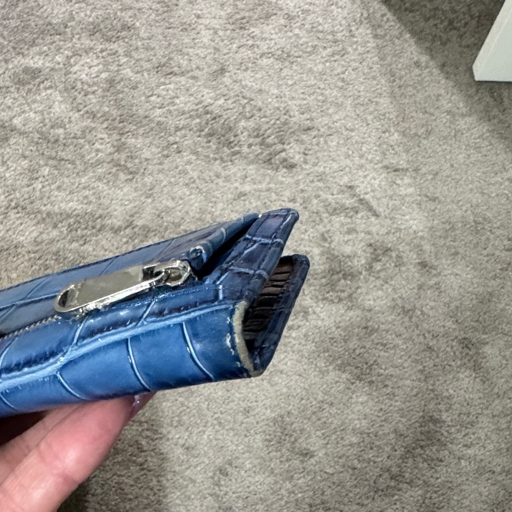 Brahmin Blue Croc-Embossed Wallet - Picture 5 of 6